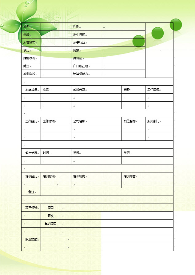 個人簡歷表格可填寫，如何制作高效且專業(yè)的個人簡歷，高效專業(yè)個人簡歷制作指南，填寫個人簡歷表格的技巧與要點(diǎn)